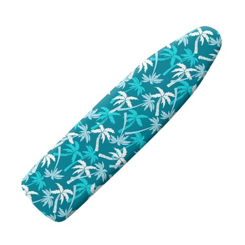 Coconut Tree Palm Tabletop Ironing Board Cover Stylish with Scorch Resistant Hook and Loop Fastener Strap Elastic Edge Home Decorations - color: Coconut Tree Palm