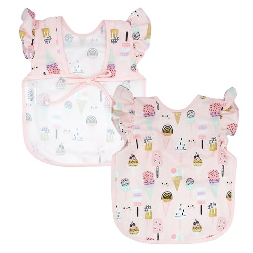 BapronBaby Flutter Baby Led Weaning Infant Feeding Bib Crafting Smock 6M-5T - color: Pink Ice Cream, size: Baby/Toddler 6m-3T