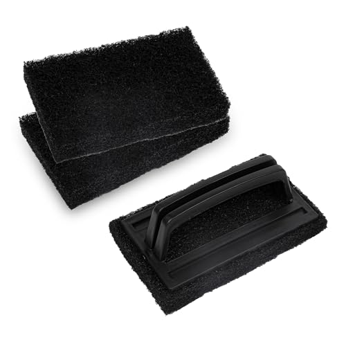 Restaurantware RW Clean 6 Inch x 3.5 Inch Scouring Pads 10 Multi Purpose Scrub Pads - Non Abrasive Heavy Duty Black Nylon Scrub Pads For Cleaning For Cleaning Or Scrubbing - color: Black