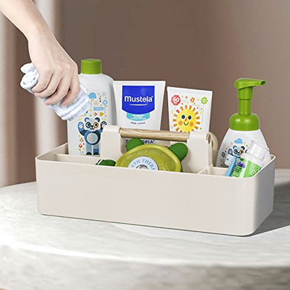 Baby Shower Caddy Plastic Nursery Portable Storage Organizer Beige - color: Beige