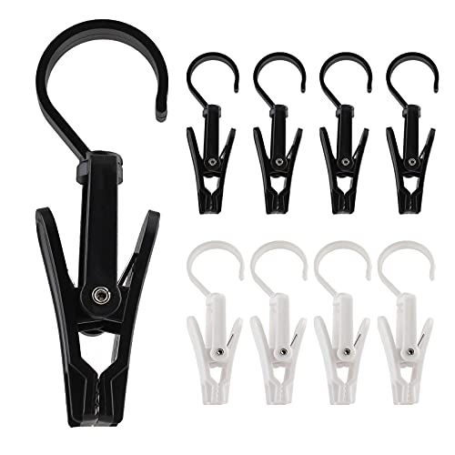 Jiozermi 20 PCS Laundry Hooks Clip, White & Black Plastic - color: White & Black, size: 20