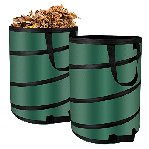 27 Gallons Collapsible Outdoor Trash Can Reusable Lawn and Leaf Bags - size: 1 Count (Pack of 2)