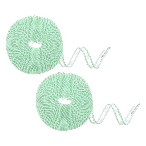 uxcell 2pcs Windproof Clothesline, 10M 33ft Plastic Non-Slip Clothes Drying Rope Portable Travel Clothesline for Courtyard Outdoor Laundry Camping, Green - color: Green, size: 32.8ft