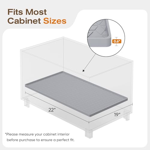 TRZZ Waterproof Under Sink Mat, 22"x19", Drip Tray Shelf Liner, Khaki - color: Khaki, size: 19"W x 22"L