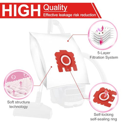 16 Pack 3D Airclean FJM Vacuum Cleaner Bags for Miele Compact C1 Compact C2