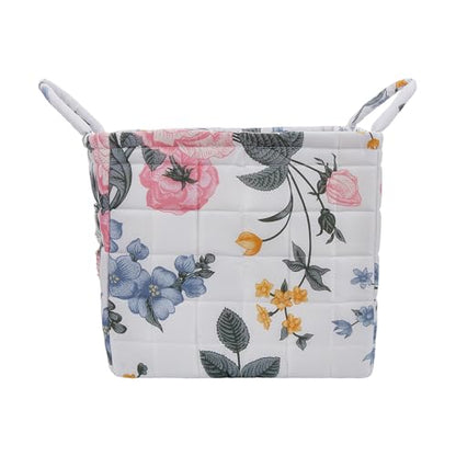 Boho Fabric Storage Basket, Large Capacity Laundry Basket, 12.2'' x 10.23'' x 10.23'' Collapsible Laundry Hamper with Easy Carry Handles (A Multi-Color 9, L) - color: A Multi-Color 9