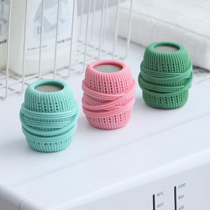 3 Pcs Washing Machine Laundry Ball Reusable Fabric Softener Dispenser Balls for Washing Machine Softener Liquid Refillable Ball Cleaning Tool Household Dryer Balls (Pink Blue Green)
