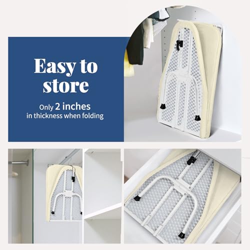 Mini Ironing Board with Iron Rest 32"x12" Ivory - color: Ivory