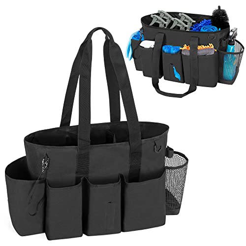 LoDrid Professional Cleaning Tote Caddy for Cleaning Supply, Black - color: Black