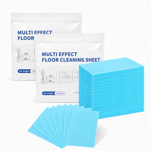 Floor Cleaning Tablets, 200 Pcs Deep Cleaning Floor Sheet Pack,Multi-Surface Floor Cleaning Sheets for Mop,Disposable Mop Pads for Hardwood, Tile, Laminate, Vinyl & More (Blue, 200pcs) - color: Blue, size: 200pcs