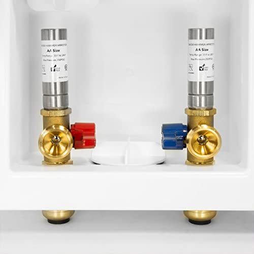 1 Piece EFIELD Washing Machine Box(Center Drain/SS Arrestor),1/2"Push-fit - style: With Stainless Water Hammer Arrestor