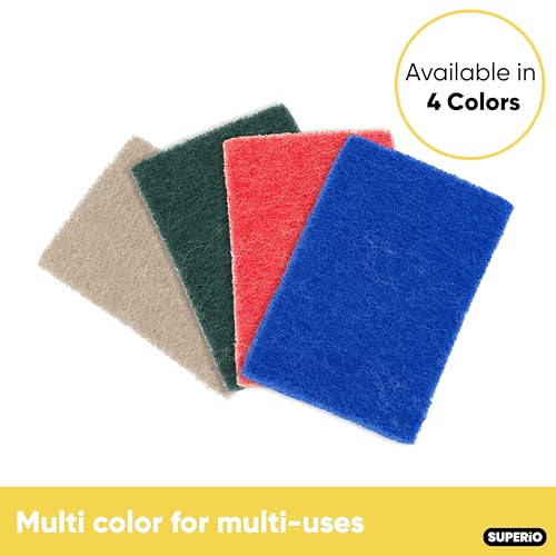 Scouring Pad Non-Scratching Scrubber Non-Scratch Cleaning Scrub Pads Heavy Duty Scouring Pad Reusable Kitchen Scrubbing Pad Pack of 21 Blue, by Superio - color: Blue, size: 21-pack
