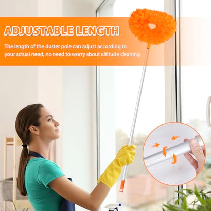 FONUNO Ceiling Fan Cleaner Duster High Ceiling Extended Fan Blade Cleaner - color: Orange