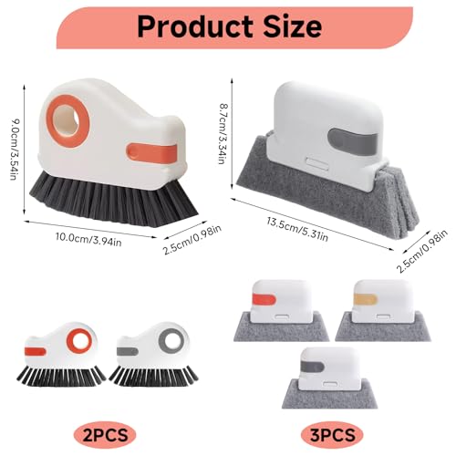 5 Pcs 2 in 1 Window Track Cleaner, Groove Cleaning Brush - color: 5 Pcs