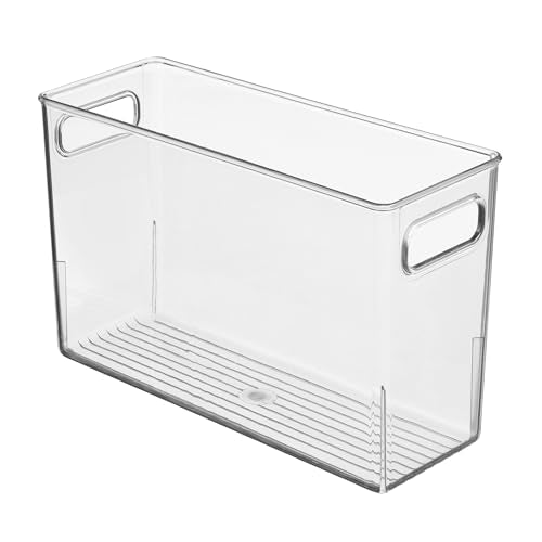 iDesign Tall Plastic Storage Bin with Handles, Set of 2, Clear - style: Pack of 2