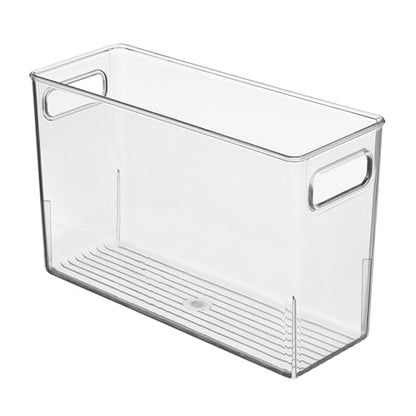 iDesign Tall Plastic Storage Bin with Handles, Set of 2, Clear - style: Pack of 2