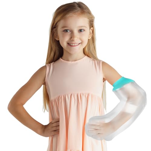 mosago Waterproof Cast Covers for Shower Arm Kids - color: Green, size: Arm-M（length 20.5"