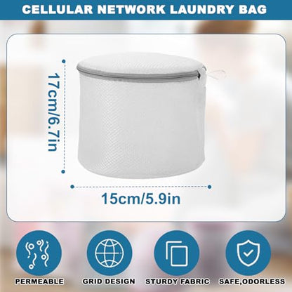 1PCS Mesh Laundry Bags, Protective Washing Bags with Zipper, Delicates Anti Tangle Anti Pilling Travel Storage, White, 5.85×6.24 in - size: 5.85×6.24 in