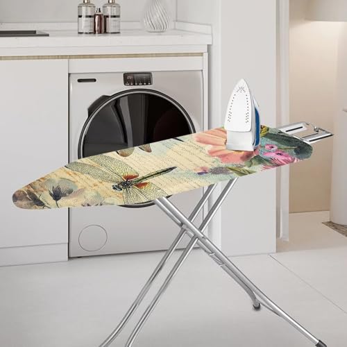 Dragonfly Ironing Board Cover and Pad 15x54 Inch, Iron Board Cover with Padding, Iron Board Cover Large Fits All Standard Sizes, Scorch Resistant, Extra Thick Covers with Elastic Edge - color: Dragonfly
