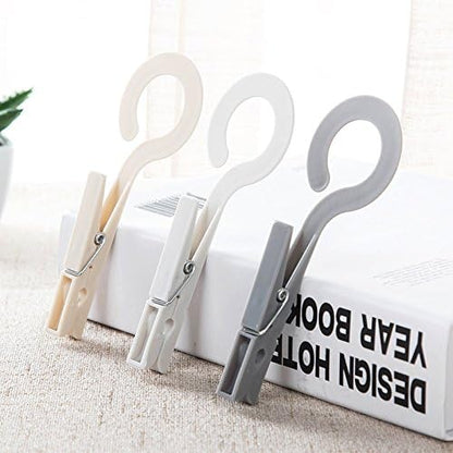 20-Pack Drying Clips Laundry Hooks, Portable Clothes Pins Hanging, Plastic Clips Hanger Best for Home Travel Outdoor - (Dark Grey) - color: Dark Grey
