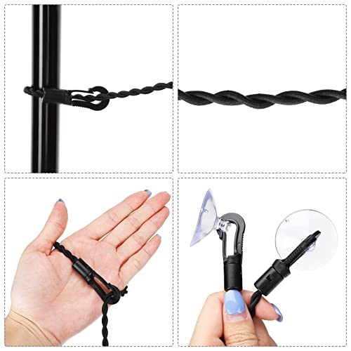 2 Pieces Travel Clothesline Portable Retractable Clothesline with Hooks and Suction Cups Camping Accessories Cruise Essentials for Outdoor and Indoor Use (Black) - style: Black
