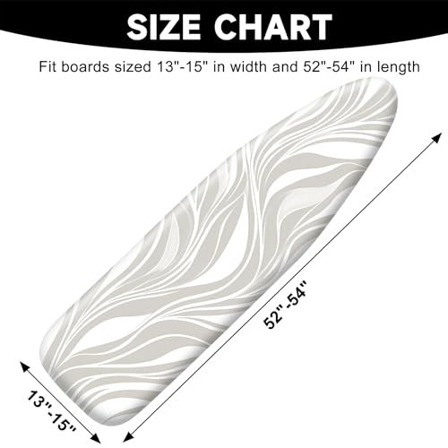 Ironing Board Cover 15"x54"，Standard Ironing Board Replacement Cover，Easy Fit - color: Silver-gray, size: 15"x54"
