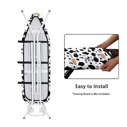 Flashideas Cow Print Ironing Board Cover and Pad- 52" x 13" Iron Board Cover Fits Standard Size, Iron Board Cover Accessories - color: Cow Print 1
