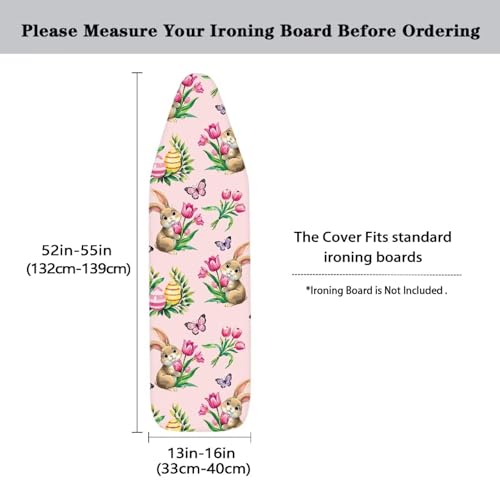 Cute Bunny Ironing Board Cover Butterfly Ironing Board Pad Protective Cover Iron Board Cover Accessories Replacement Tablecloths with Elastic Edge Washable - color: Cute Bunny Butterfly