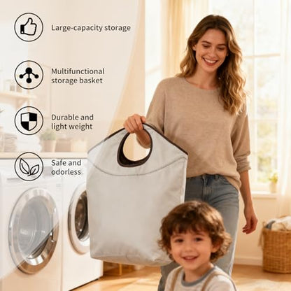 Small Laundry Basket, 18x17x9.5 Waterproof Laundry Hamper - color: Gray, size: 17"L x 9.5"W x 18"H