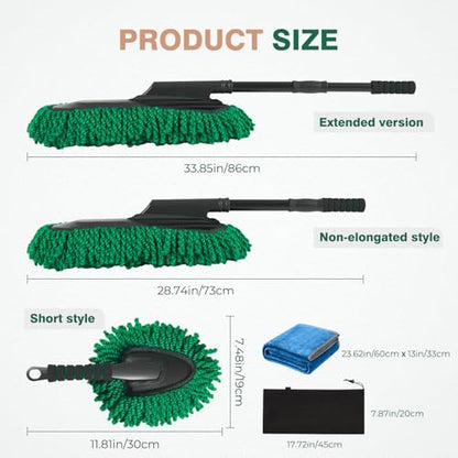 FLORICH Microfiber Car Duster Kit, Large Extendable Car Duster Exterior Scratch Free, Durable Car Brush Interior for Cars RV Truck - size: Carduster01