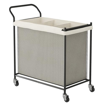 Laundry Hamper 3 Section, Laundry Basket with Wheels-165L, Removable Washable Bags, Height-Fitted Rolling Laundry Cart for Laundry Room & Bedroom - size: 165L(3-Section)
