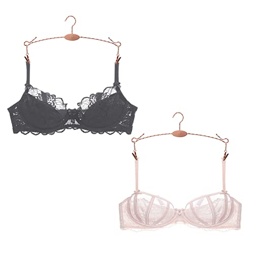 Metal Underwear Bra Rack, Durable Pants Clothes Hangers with Clips,for Lingerie Shop Display, 10pcs (Rose Gold-A2) - color: Rose Gold-a2