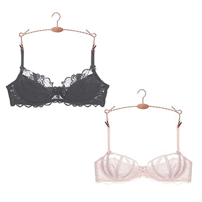 Metal Underwear Bra Rack, Durable Pants Clothes Hangers with Clips,for Lingerie Shop Display, 10pcs (Rose Gold-A2) - color: Rose Gold-a2