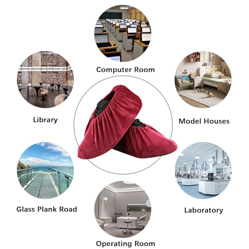 6 Pairs Reusable Non Slip Cloth Shoe Covers