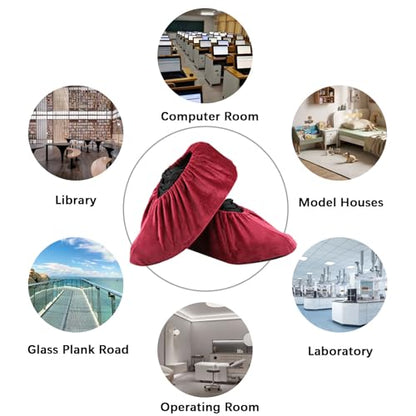 6 Pairs Reusable Non Slip Cloth Shoe Covers