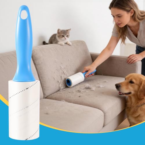 630 Sheets Extra Sticky Lint Roller for Pet Hair, 2 Handles