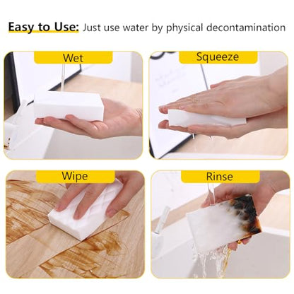 Magic Sponge Eraser,50 Pack Melamine Sponge Bulk,2X Density,Long Lasting - color: White（50pcs）, size: 3.93x2.36x0.79in
