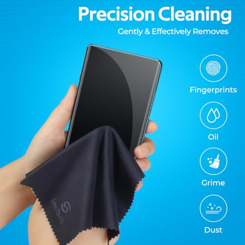 SmoTecQ 12 Pack Premium Microfiber Glasses Cleaning Cloths - Ultra Soft & Scratch Free for Eyeglasses, Sunglasses, Camera Lenses, Tablets & Screens - Washable & Reusable - size: 12 Pack
