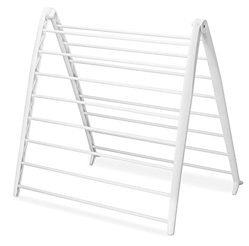 Whitmor Spacemaker Folding Drying Rack, Freestanding Indoor Clothes Dryer, Space Saving Compact Design, 6"L x 26"W x 51.5"H, White - color: White