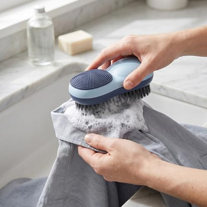 Dual Sided Soft Bristle Cleaning Brush, Iceberg Blue