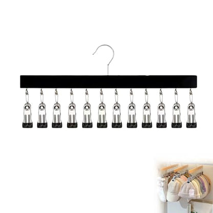 Space-Saving Hanging Closet Organizer with 12 Sturdy Clips, 360° Rotating Multi-Purpose Hanger for Jeans, Leggings, Scarves, Socks & Hats - Maximize Closet Storage (1 Pack)