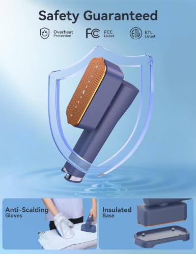 Sundu Steamer for Clothes Portable 2-in-1 Travel Steamer Iron for Clothes - color: Denim Blue