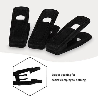 Tinfol 50pc Velvet Hanger Clips, Black Strong Finger Flocked Clips, Large Opening Clip Clothes Pin, Pants Hangers Clip for Thin Clothes Hangers - color: Black, size: 50PC