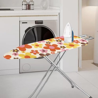 Cartoon Daisy Ironing Board Cover with Elastic Edge Non Stick Scorch Stain Resistant Cover Heavy Duty Iron Pad Covers Standard Boards with Hook and Loop Fastener Strap - color: Cartoon Daisy