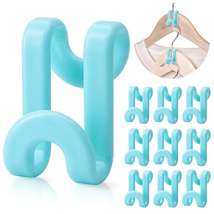 Mlici 60 Pack Space Saving Hanger Connector Hooks for Closet, Sky Blue - color: Sky Blue