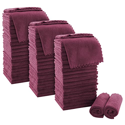MOONQUEEN Ultra Soft Premium Washcloths Set - 12 x 12 inches - 72 Pack - Quick Drying - Highly Absorbent Coral Velvet Bathroom Wash Clothes (Burgundy) - color: Burgundy, size: 12 x 12 Inch(Pack of 72)