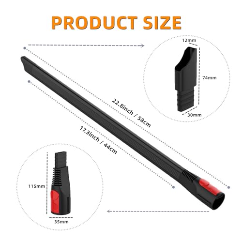 JEDELEOS Flexible Crevice Tool for Dyson V7 V8 V10 V11 V12 V15 V15s Gen 5 Vacuum Cleaner, 22 Inch Dryer Lint Attachment Kit for Corners and Gaps Cleaning - size: 22.8inch