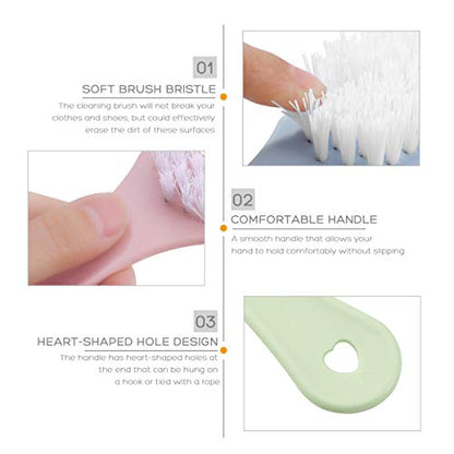 Sneaker Cleaner Sneaker Cleaner 3pcs Scrub Brush Shoes Cleaning Brush with Handle Household Cleaning Tool for Leather Shoes Boot Clothes Nail Fingernail