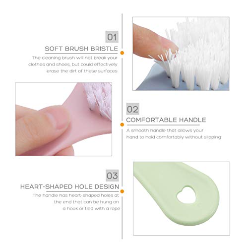 Sneaker Cleaner Sneaker Cleaner 3pcs Scrub Brush Shoes Cleaning Brush with Handle Household Cleaning Tool for Leather Shoes Boot Clothes Nail Fingernail