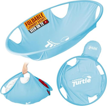 Laundry Turtle Collapsible Laundry Basket for Washer & Dryer (Aqua, Small) - color: Aqua, size: Small